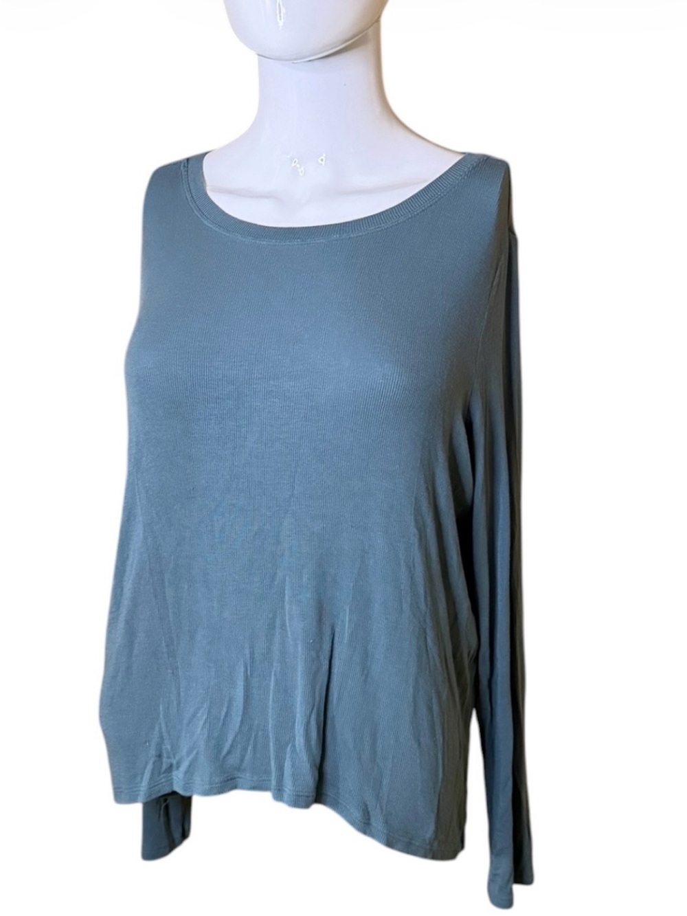 Athleta Steel Blue Long Sleeve Scoop Neck Top